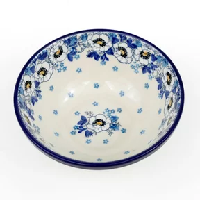Miska ceramiczna 058 h-7,5cm <br> 2222X Biało-niebieskie anemony